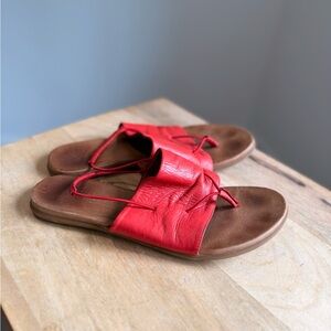 Unity in Diversity Kira red leather slides sandals 40 9